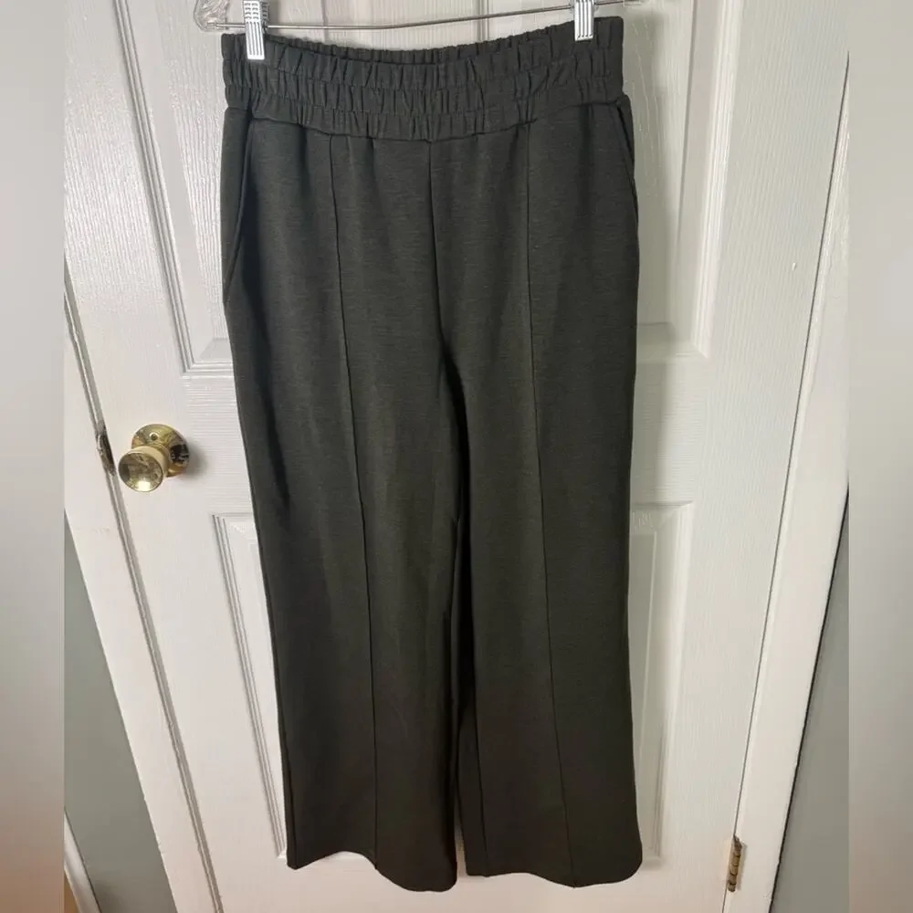 Varley The Wide Leg Pant 30 in Olive Marl M - Picture 2 of 6